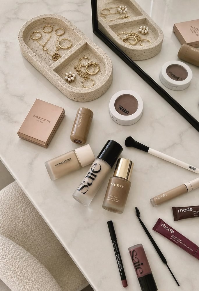 Makeup Flatlay at HER Wellness